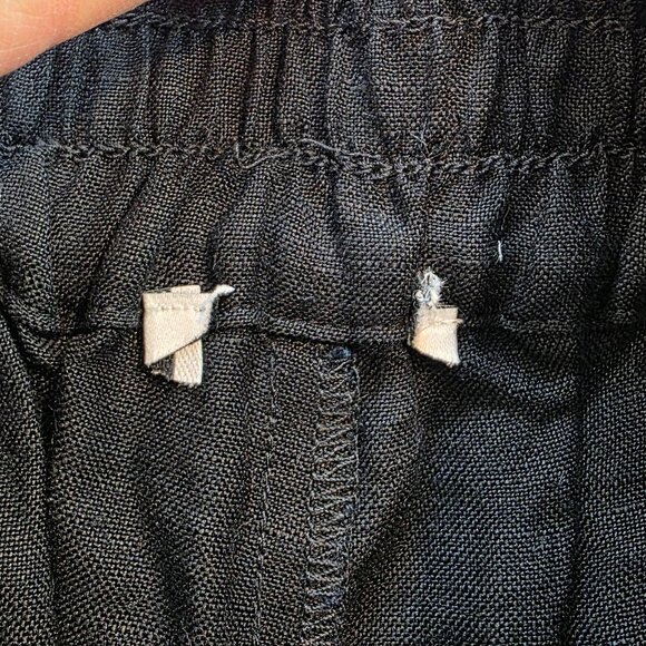 Evereve Sophia Linen Pants Wide Leg High‎ Rise 4-pocket Beachy Boho Black sz Sm - Picture 4 of 6
